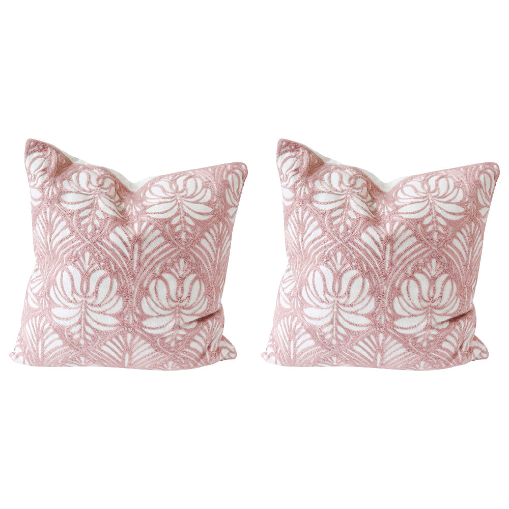 2PK LVD Cushion Pink Baroque 2 Home/Lounge Decor 45cm Square