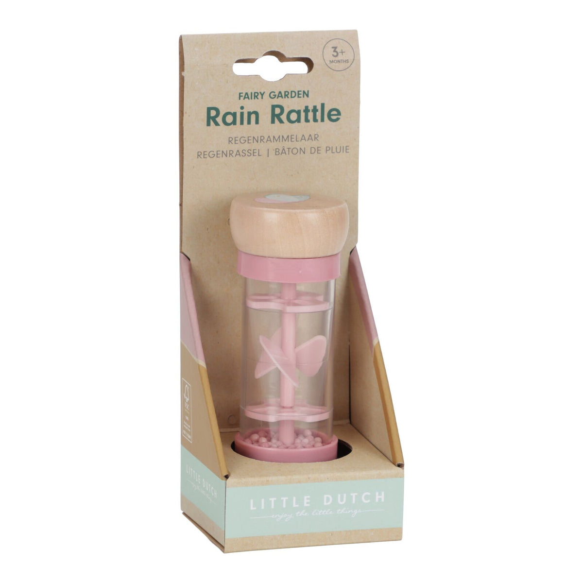 2PK Little Dutch Childrens and Baby Fairy Garden Rain Rattle Toy 3M+