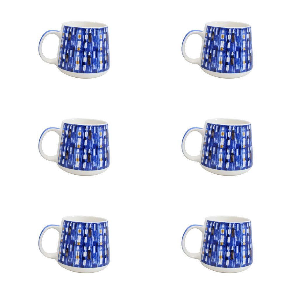 6PK LVD Ceramic Coffee Mug Santorini Home/Kitchen Drinkware 9cm Assorted