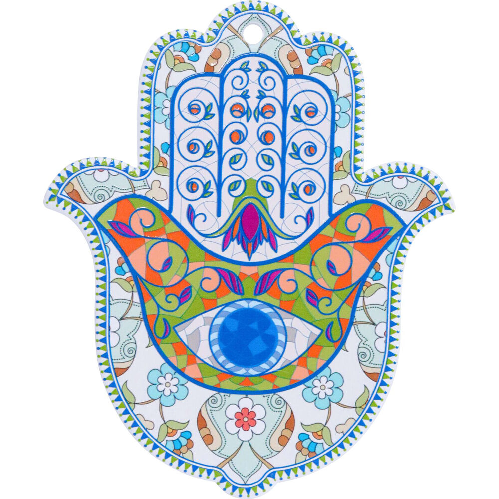 LVD Ceramic Home Decorative Hamsa Hand 2 Wall Art 15x0.5x9cm Multi-Coloured