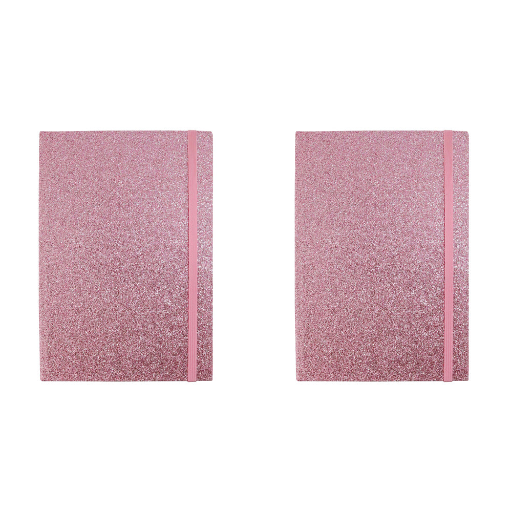 2PK LVD 21cm Notebook A5 Writing Stationery 80 Pages Glitter Rose