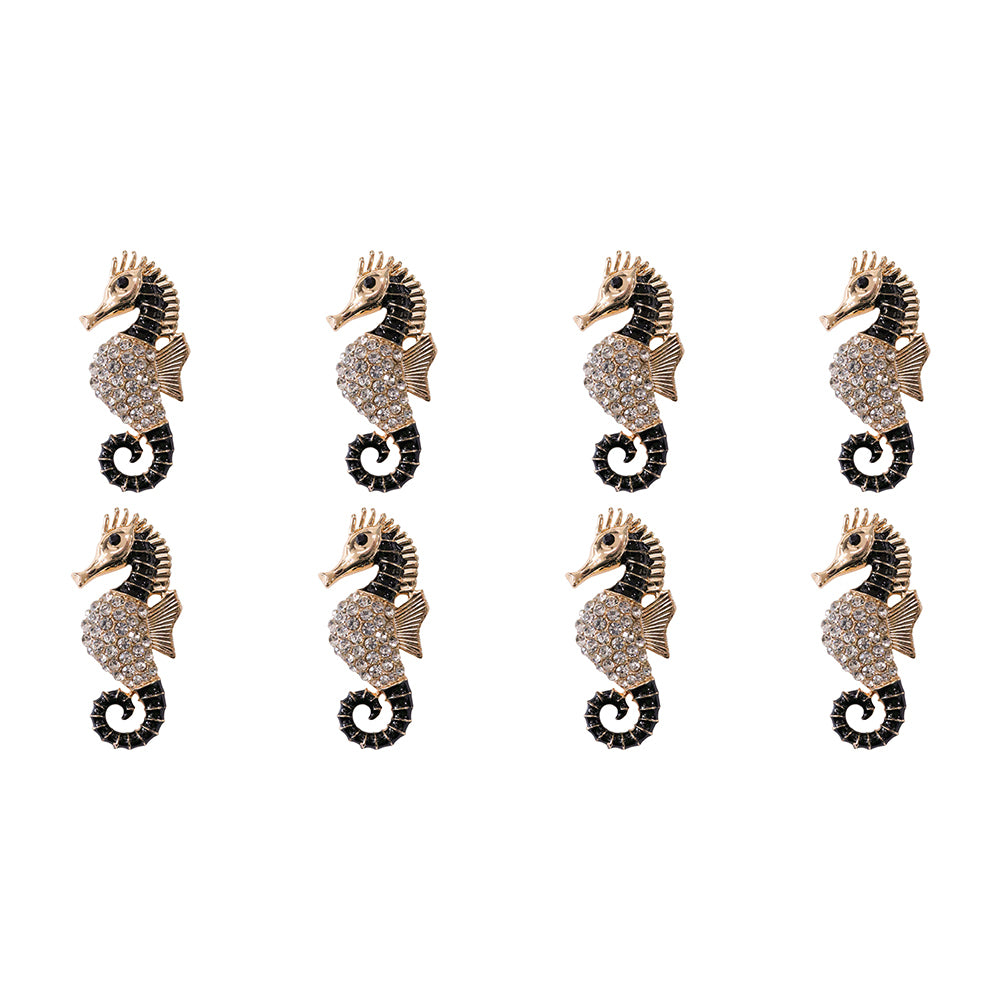 8PK LVD Magnet Elegant Seahorse Decorative Home Decor Ornament 2.5x5.5cm