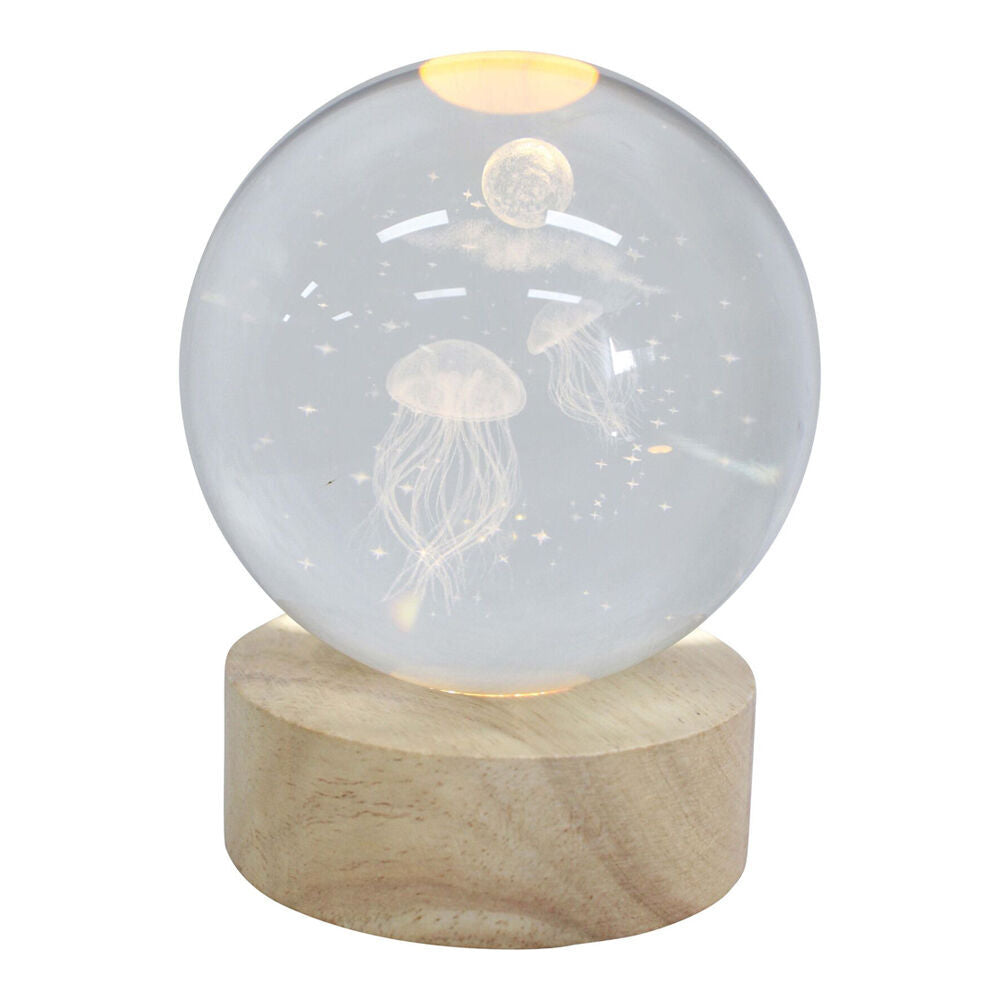 LVD Glass/MDF Jellyfish LED Ball Home Tabletop Decor Combo Set Large