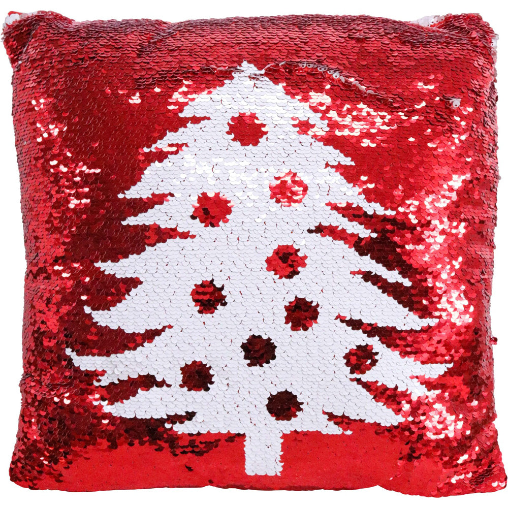 2PK LVD 40x40cm Sequin Tree Pillow Cushion Home/Living Room Decor - Red