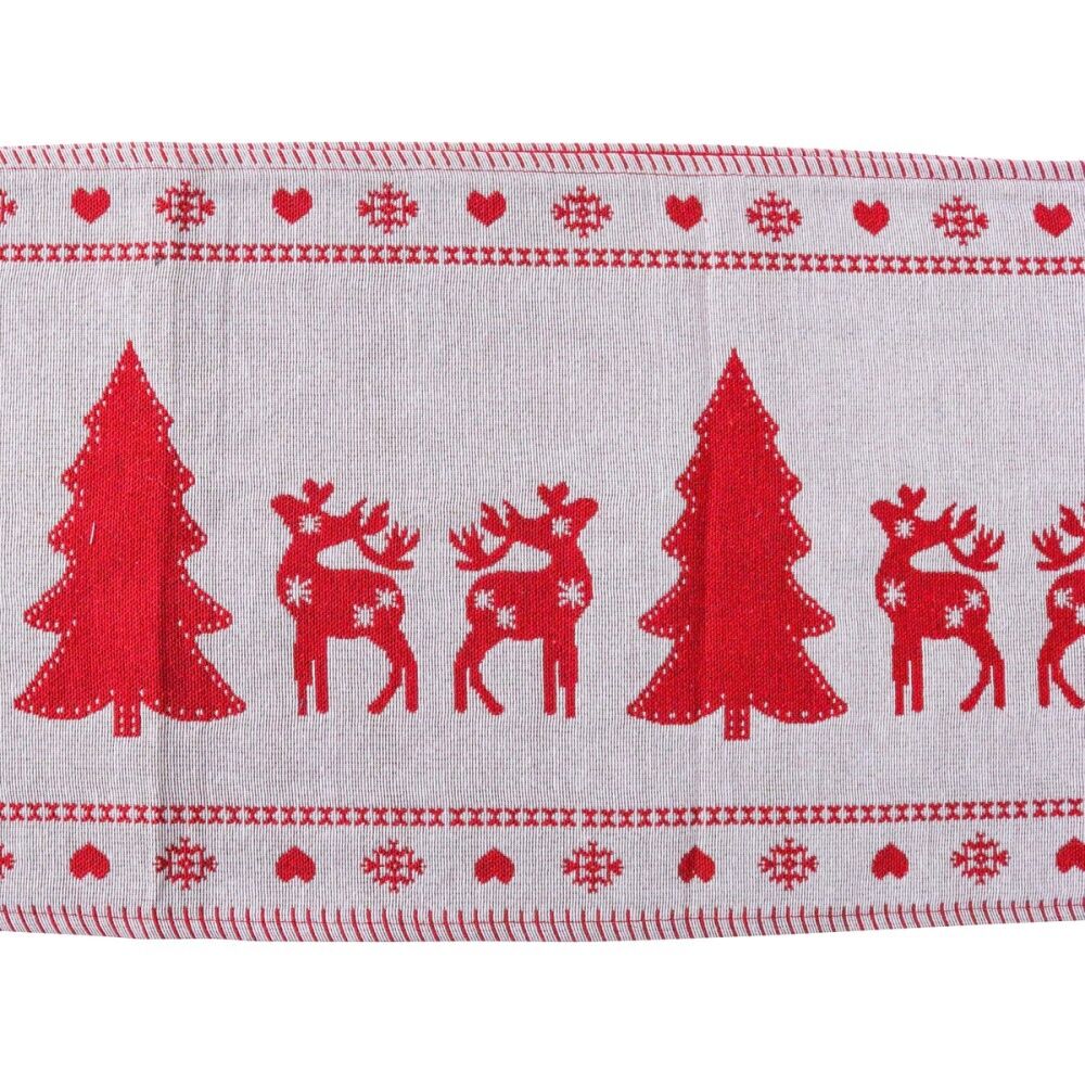 2PK LVD Polyester Table Runner Christmas Deer Home/Kitchen Xmas Decor 180x34cm