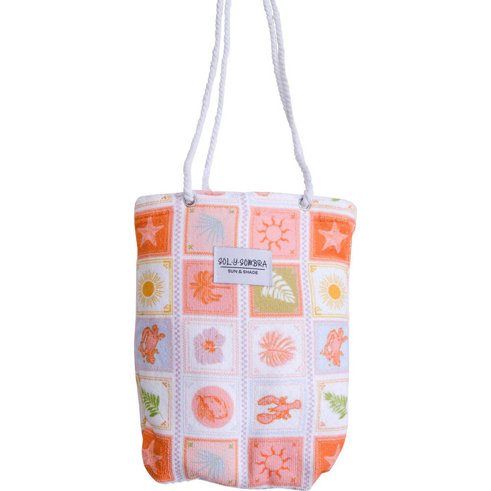 LVD Kids Microfibre Beach Towel In Bag 70x140cm Pastel Postcards