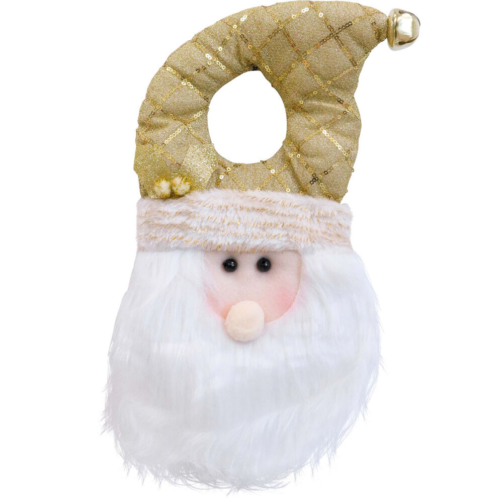 2PK LVD Hanging Santa Christmas Door Hanger Festive Decoration 43cm Gold