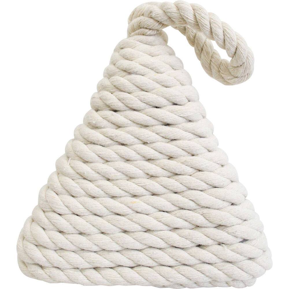 2PK LVD Cotton/Concrete Doorstop Rope Pyra Home Decor White