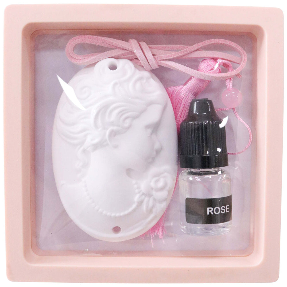 6PK LVD Ceramic/Plastic Scented Hanger w/ Rose Oil Cameo Wardrobe Freshener