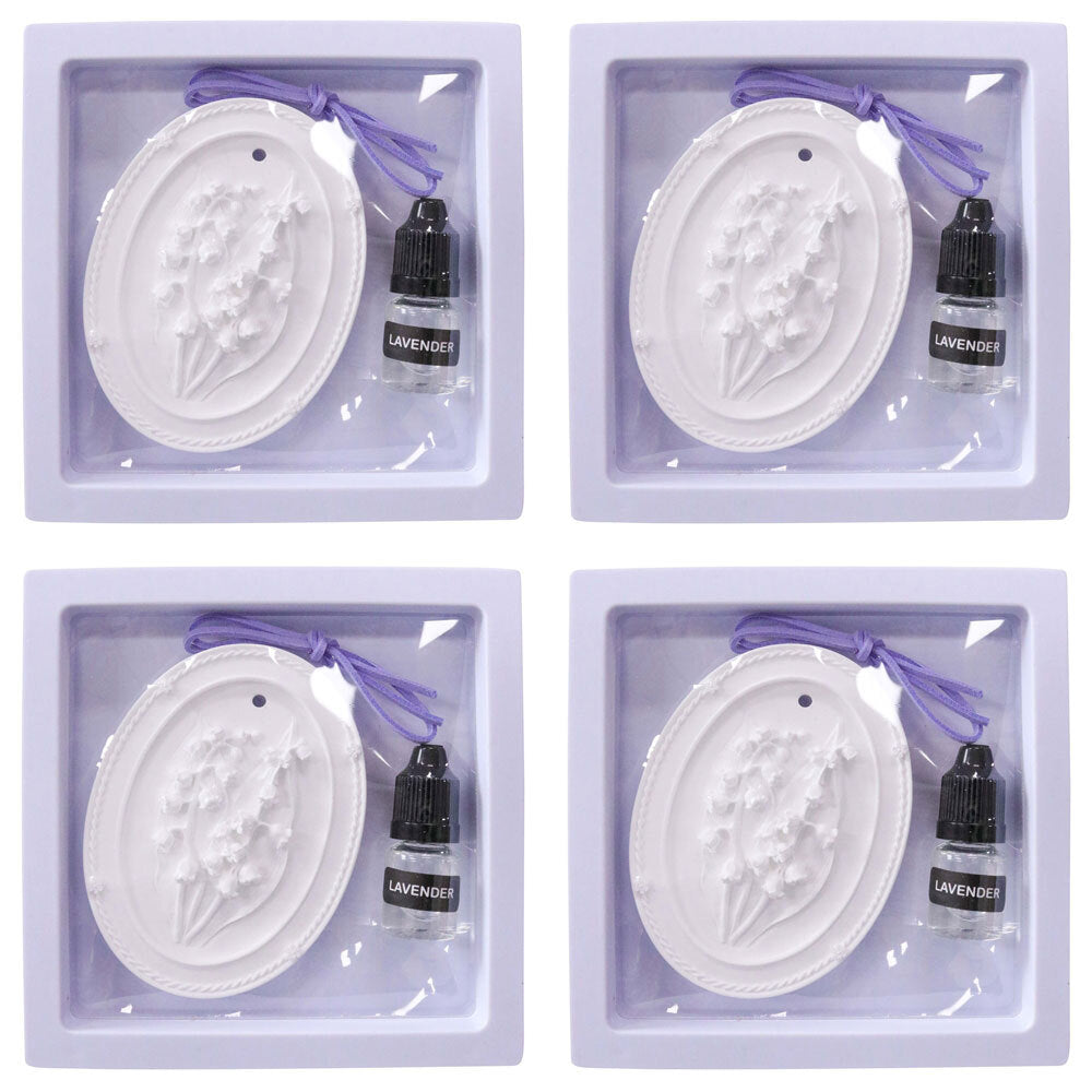 4PK LVD Ceramic/Plastic Scented Hanger w/ Lavender Oil Wardrobe Freshener Large