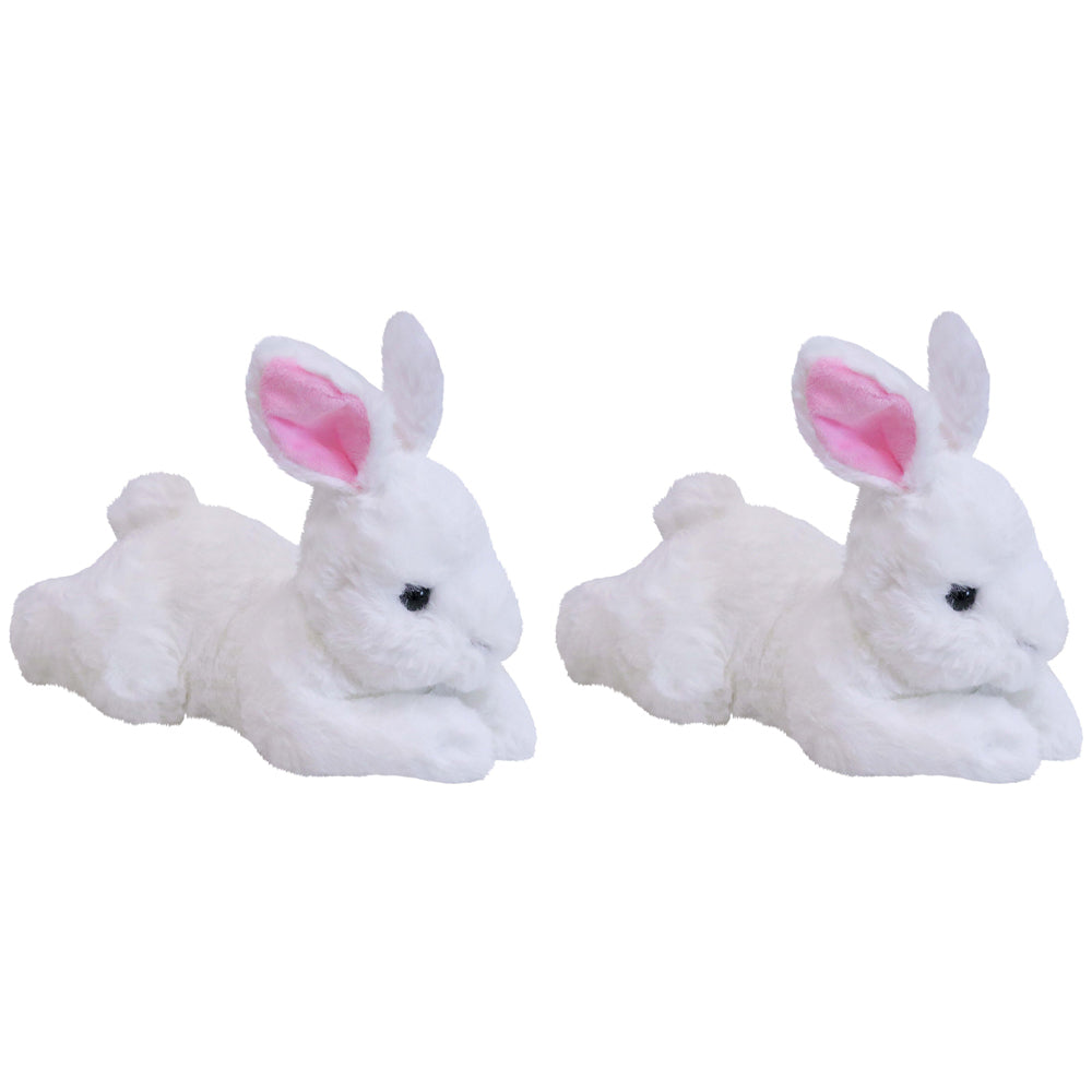 2PK LVD Plush Belly Bunny White Kids/Childrens Stuffed Animal/Soft Toy 0+