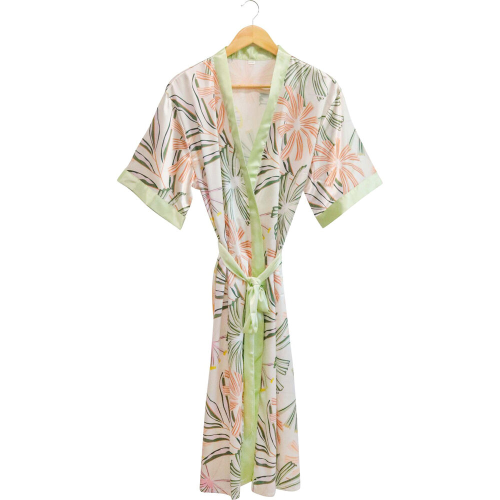 LVD Lightweight Women's Silky Robe Gown Tropics One-Size Multicoloured