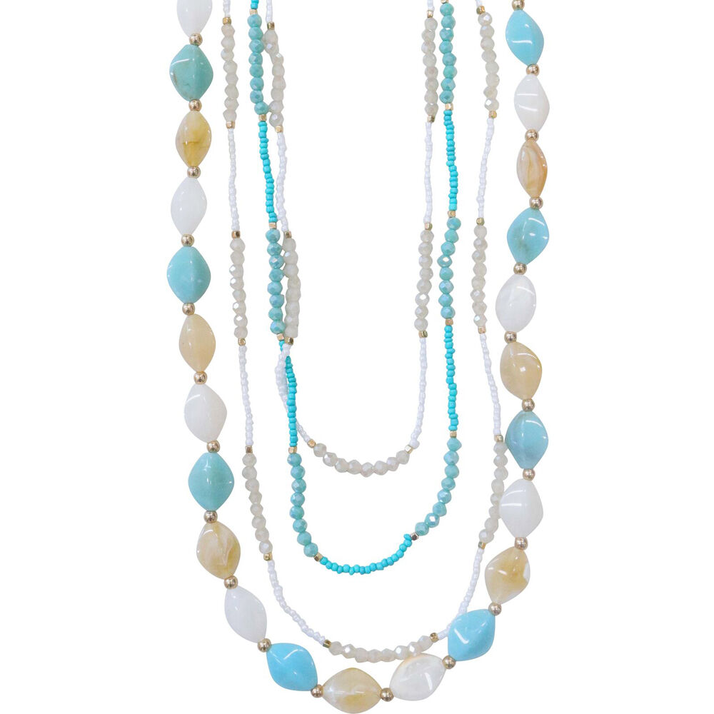 LVD Necklace w/ Stone Beads Home Jewellery Decor 76cm - Delphine