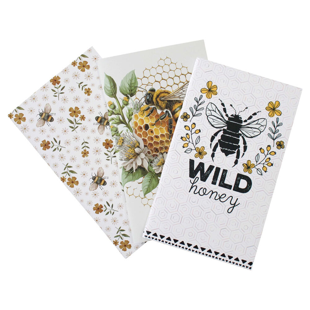 4x 3pc LVD Bees Notebooks Writing Stationery 10.5x18cm