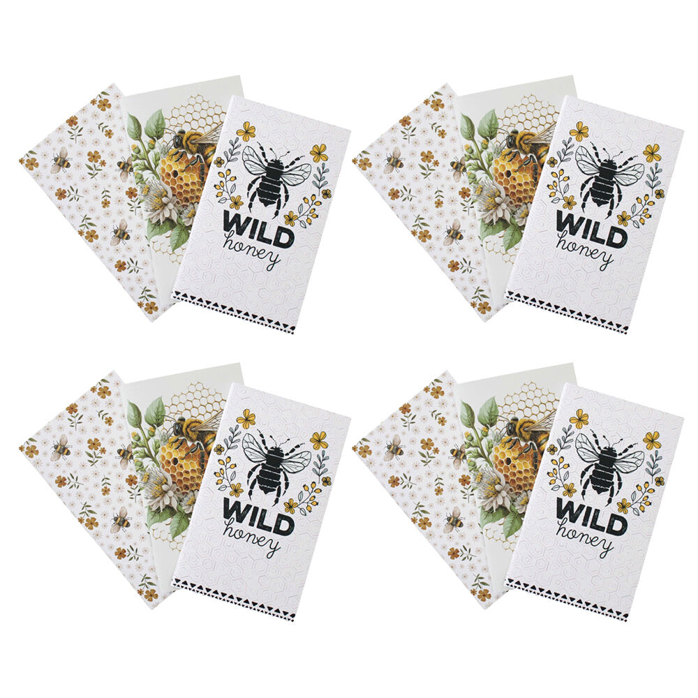4x 3pc LVD Bees Notebooks Writing Stationery 10.5x18cm