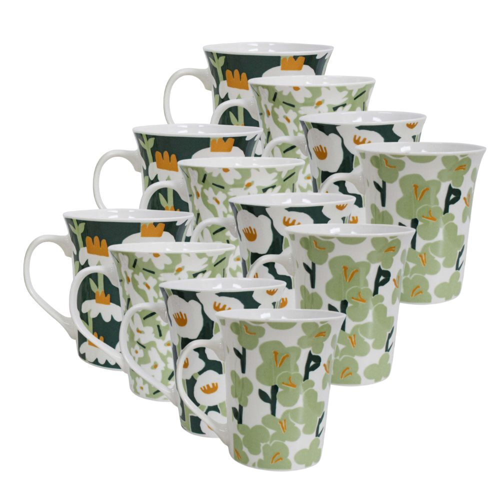 12PK Lavida Ceramic Mugs Matisse 10.5x9cm - Assorted