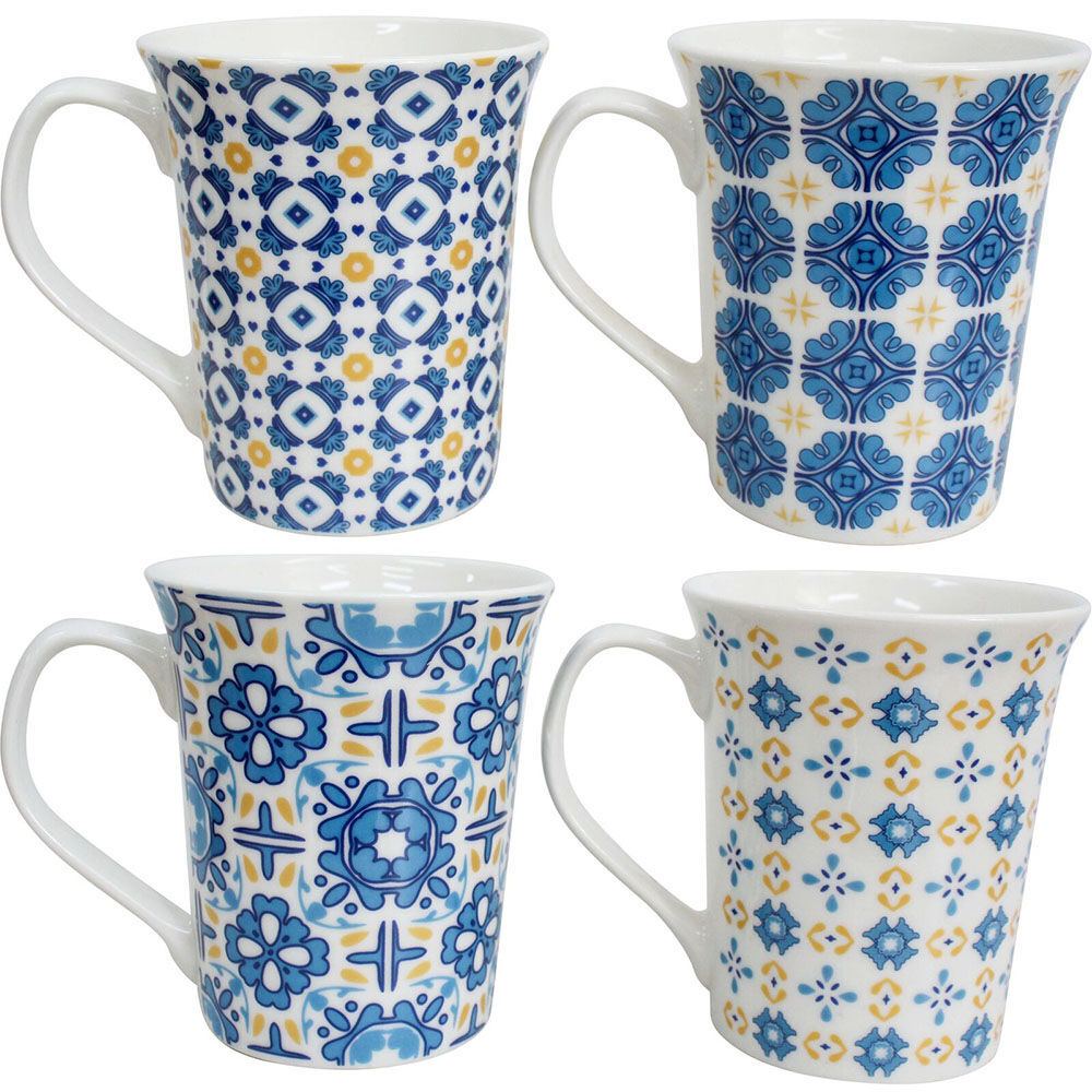 12PK Lavida Ceramic Mugs Moroc Tile 10.5x9cm - Assorted