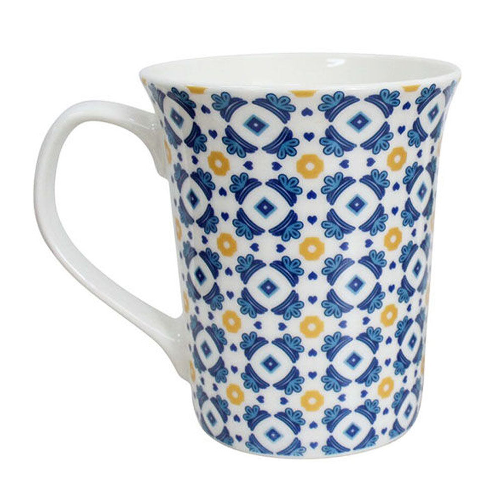 12PK Lavida Ceramic Mugs Moroc Tile 10.5x9cm - Assorted