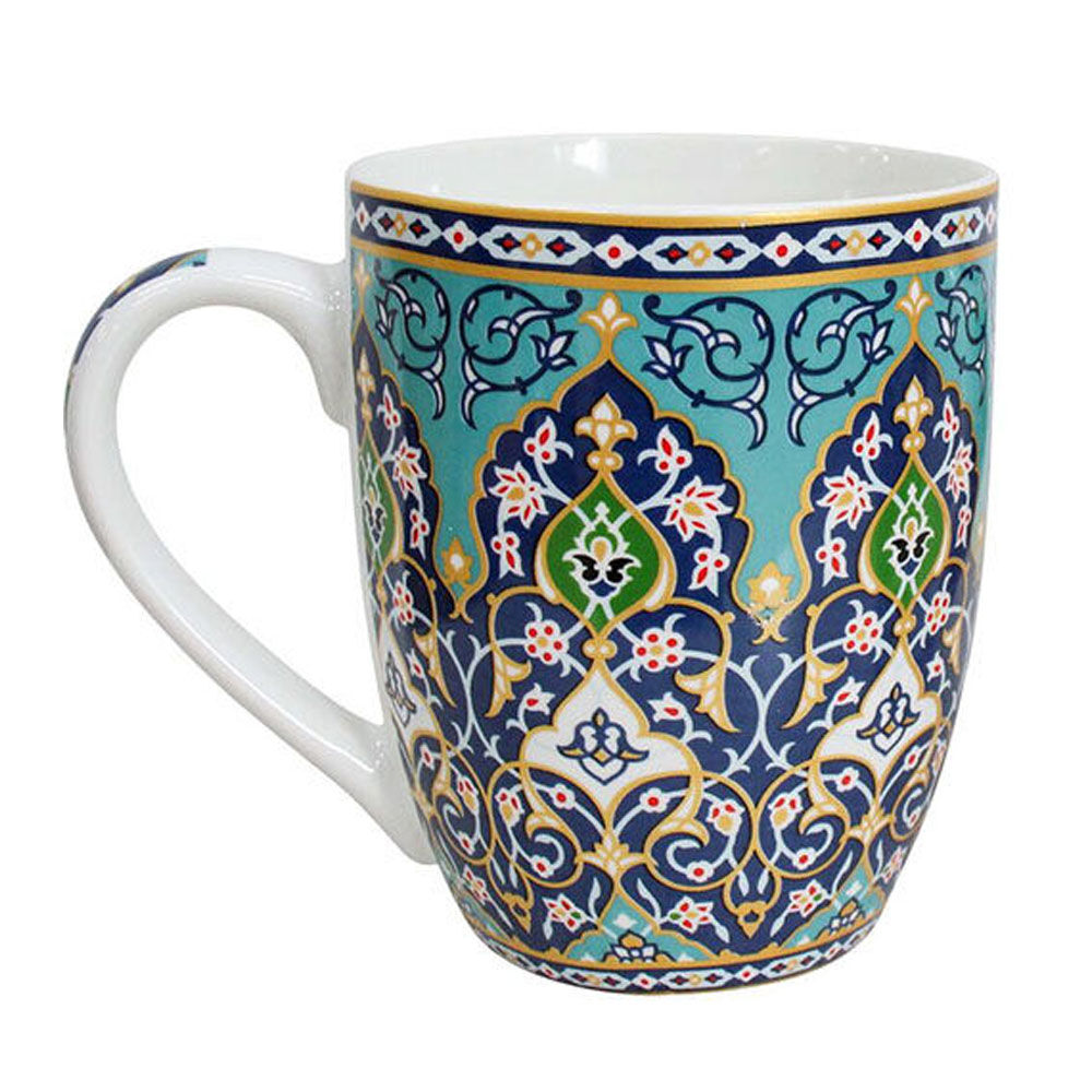 12PK Lavida Ceramic Mugs Arabesque 10.5x8.5cm - Assorted