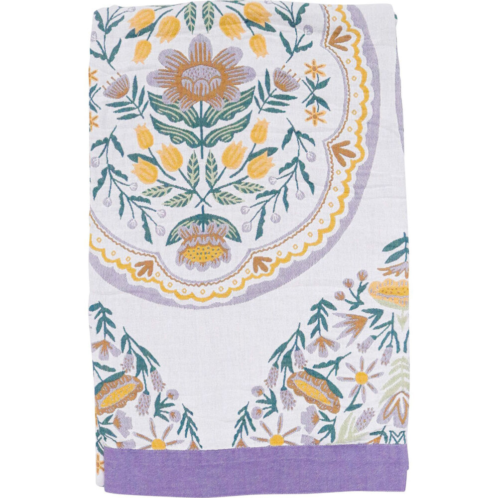 LVD 100% Cotton Pastel Floral Throw Decor Blanket 230x200cm Florence