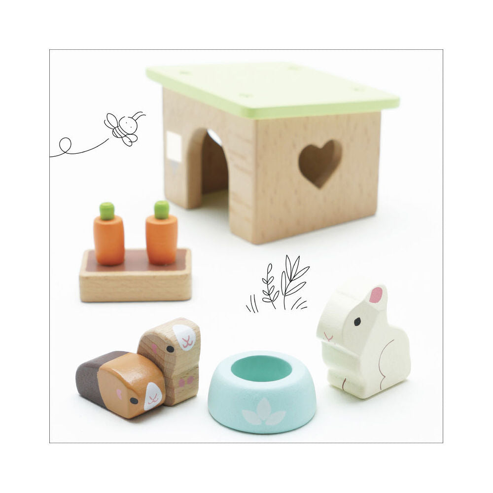 Le Toy Van Wooden Daisylane Bunny w/ Guinea Pig Toy Set 3y+