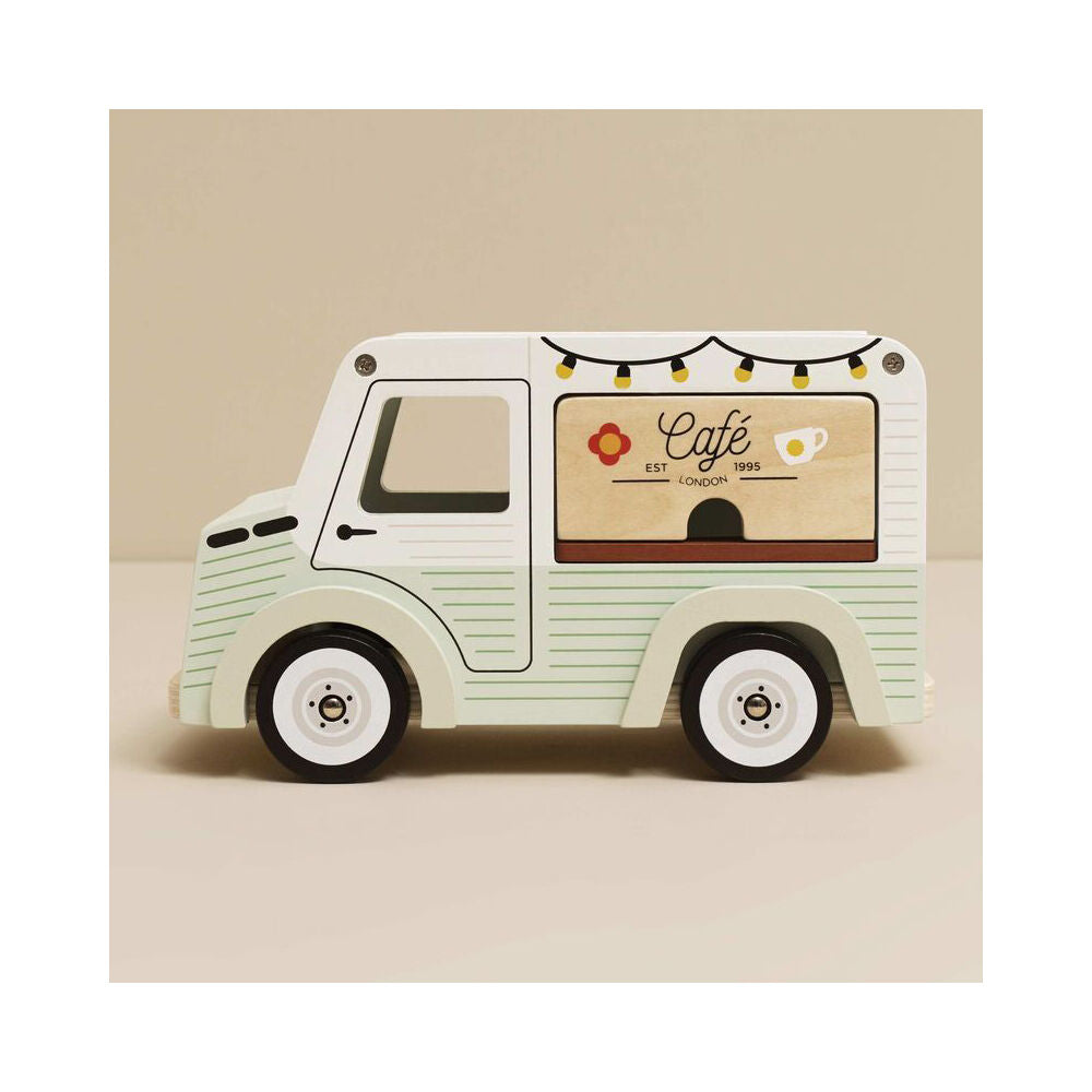 Le Toy Van Wooden Mobile Cafe Kids Set w/ Menu/Mug/Crossiant/Tray 3y+ Green
