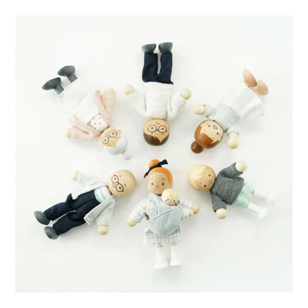 7pc Le Toy Van My Doll Family 10x13cn Wooden Toy 3y+