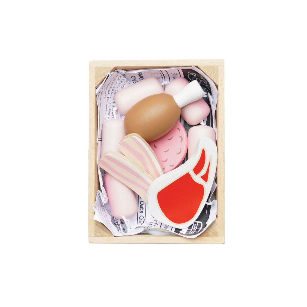 Le Toy Van Honeybake Market Meat in Crate Wooden Toy 2y+
