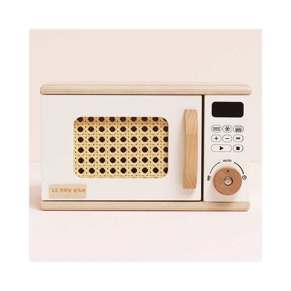 Le Toy Van Kids Pretend Play Wooden Microwave Set w/ Closeable Door 3y+