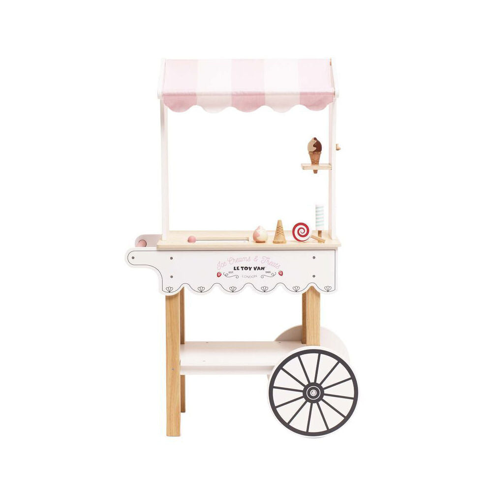 Le Toy Van Kids Pretend Play Wooden Ice Cream and Treats Trollley Set