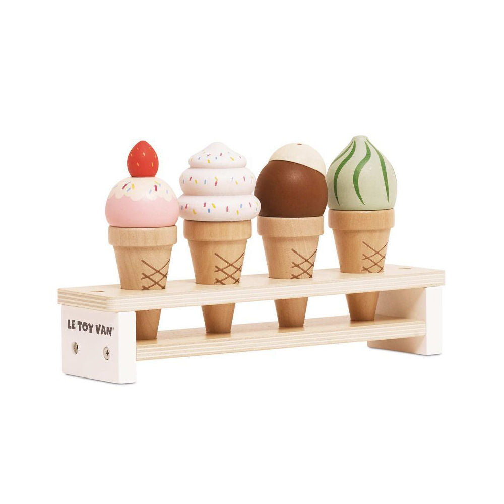 4pc Le Toy Van Kids Pretend Play Wooden Ice Cream Set 2y+/10x14x10cm