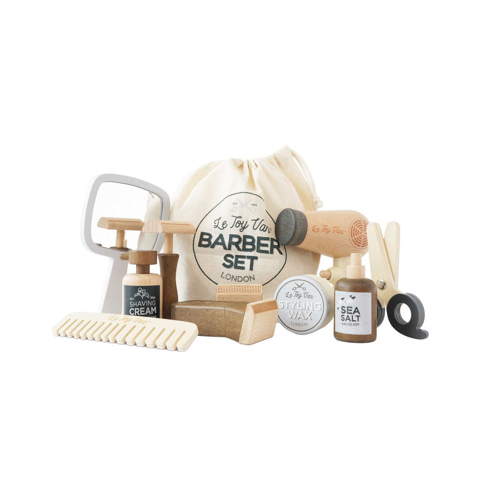 10pc Le Toy Van Wooden Hairdresser & Barber Kit Pretend Play Kids 3y+
