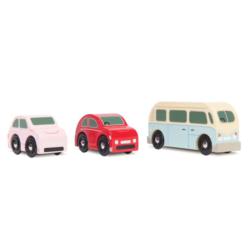 3pc Le Toy Van Retro Metro Car & Emergency Vehicles Wooden Toy Set 2y+
