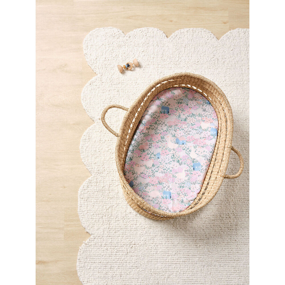 2pc Linen House Kids Cotton Bassinet Lottie Fitted Sheet Set