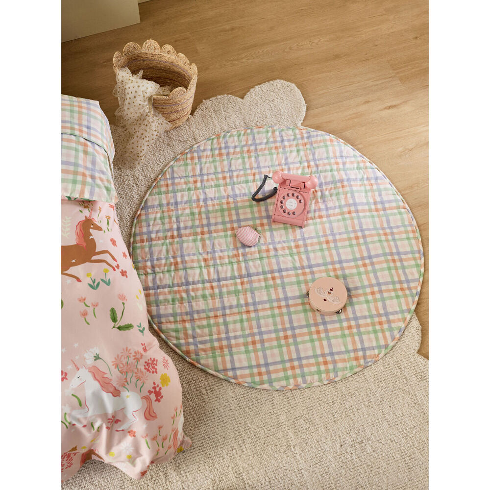 Linen House Kids Unicorn Fields Playmat Round120cm - Pink