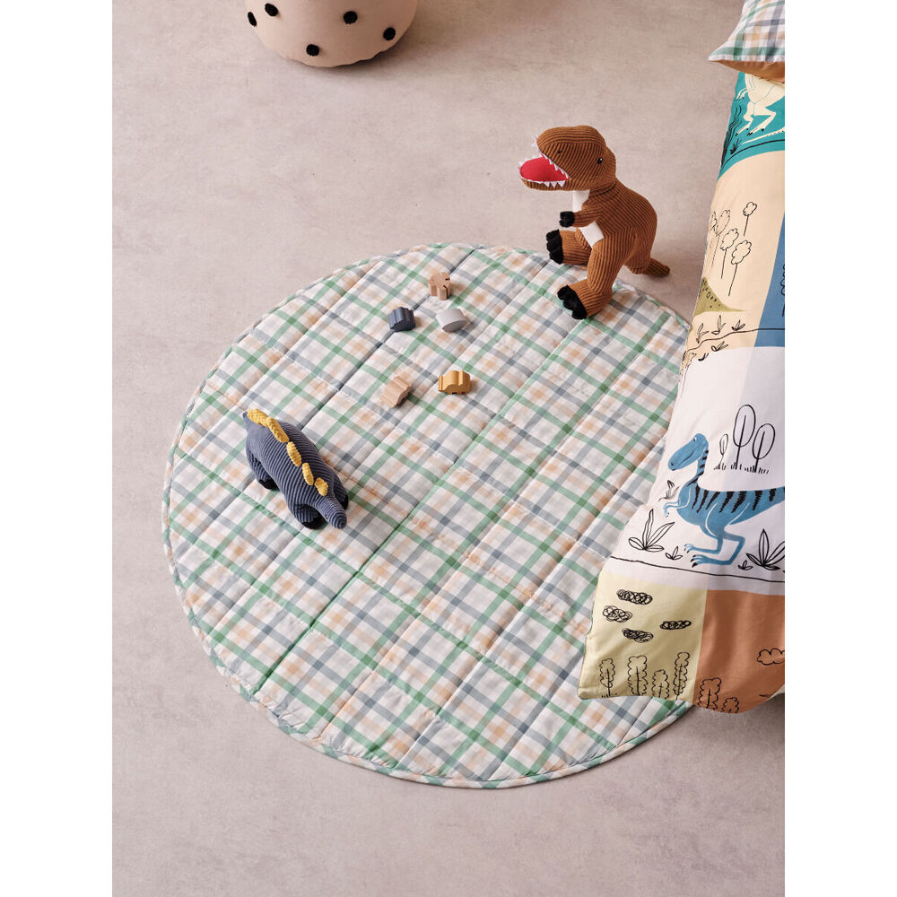 Linen House Kids Prehistoric Dinosaur Patchwork Playmat Round 120cm