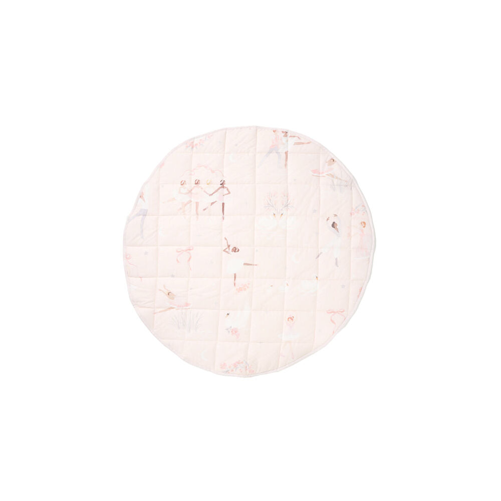 Linen House Kids 120cm Cotton Swan Lake Play Mat Round Pink