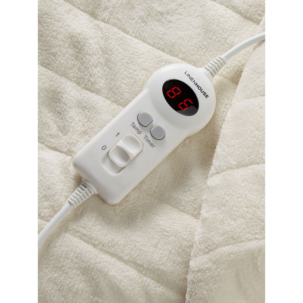 Linen House Plush Electric Polyester Heated Throw/Blanket 120x160cm Cream