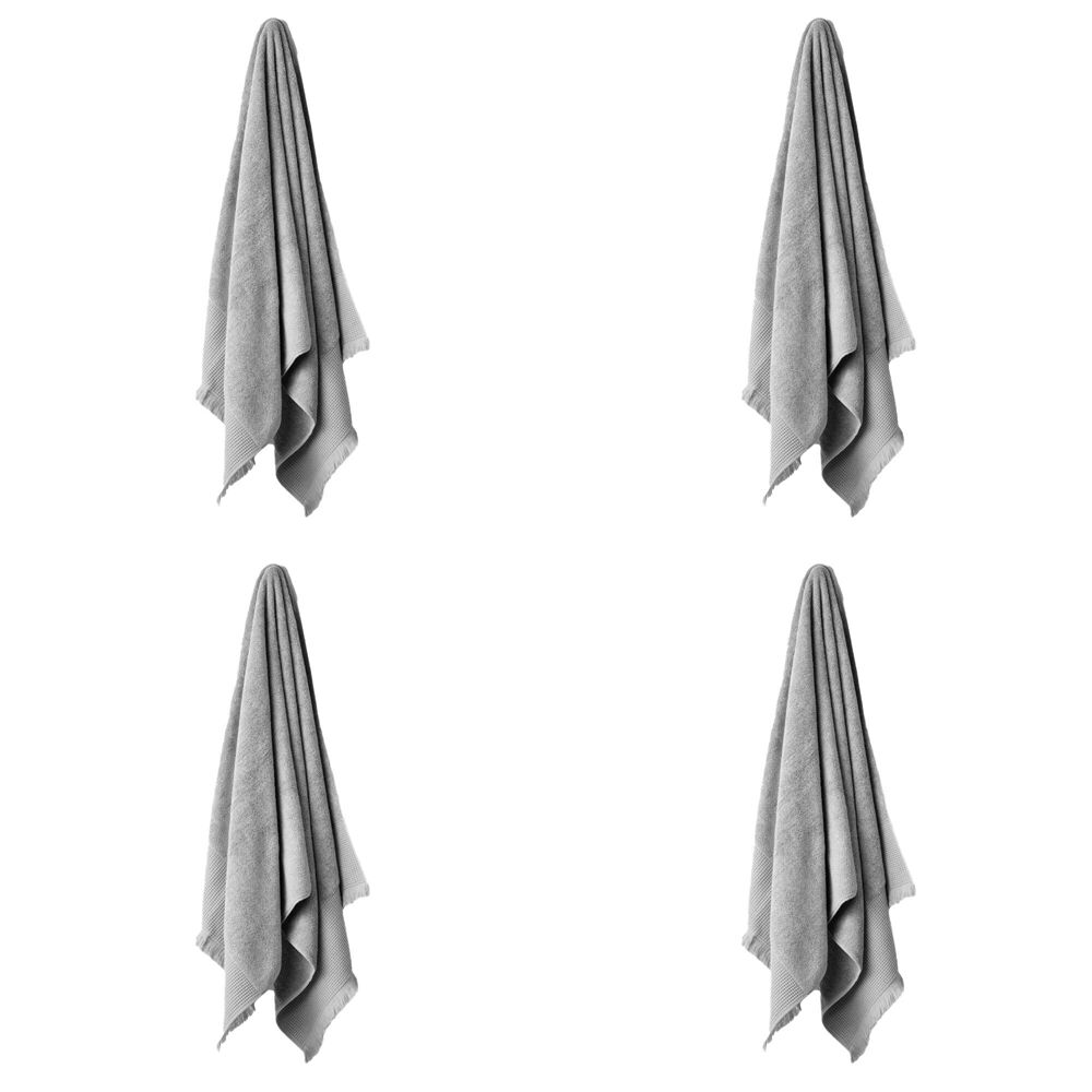 4PK Linen House Aria Silver Cotton/Bamboo Face Washer 33x33cm - Grey