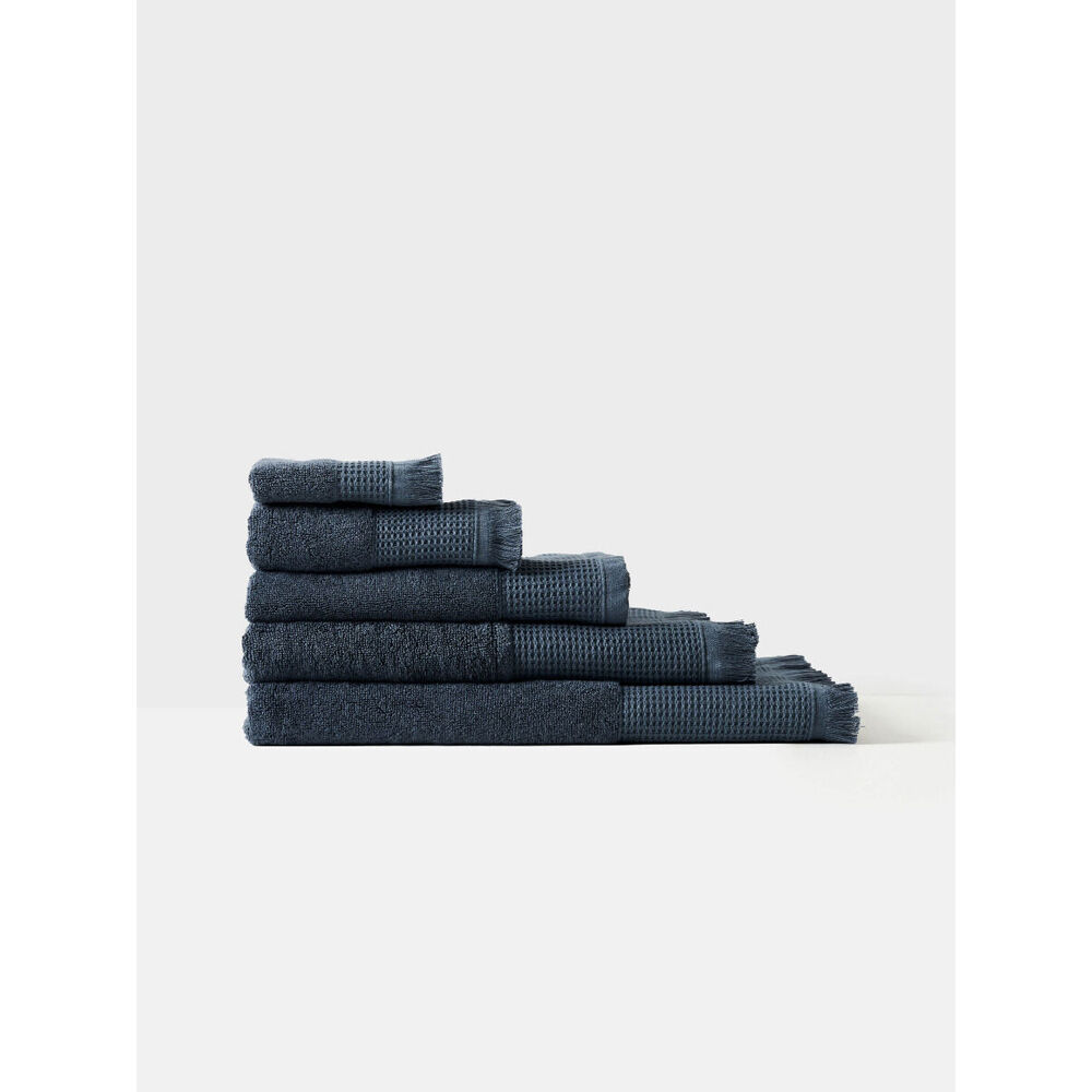 4PK Linen House Aria Slate Cotton/Bamboo Face Washer 33x33cm - Blue