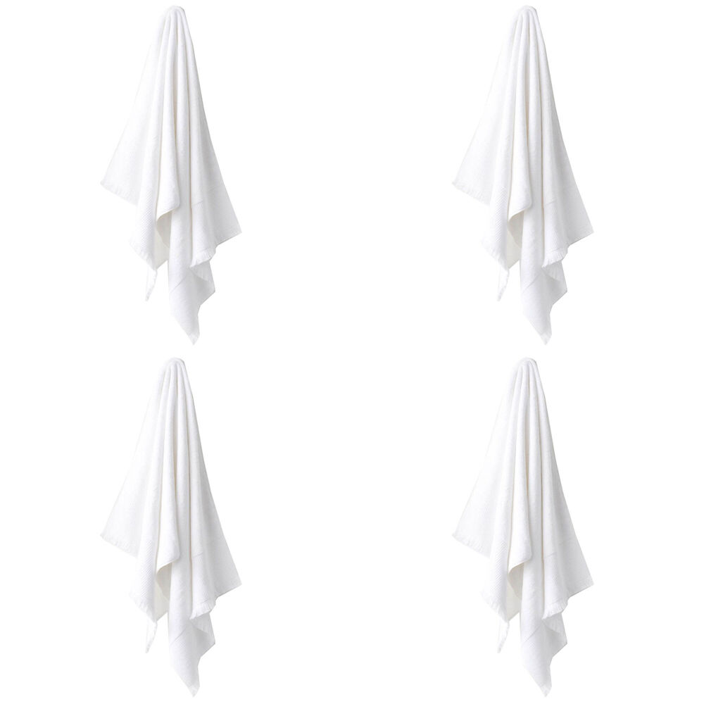 4PK Linen House Aria Cotton/Bamboo Face Washer 33x33cm - White