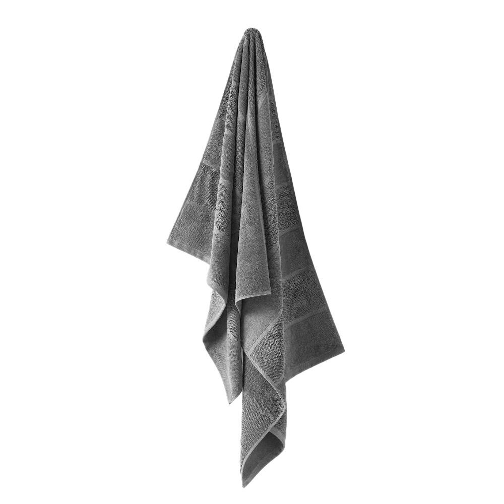 4PK Linen House Velour Stripe Cotton Ash Face Towel 33x33cm - Charcoal