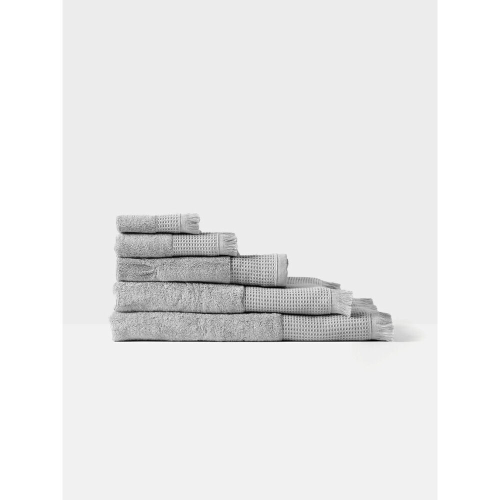 3PK Linen House Aria Silver Cotton/Bamboo Hand Towel 40x71cm - Grey
