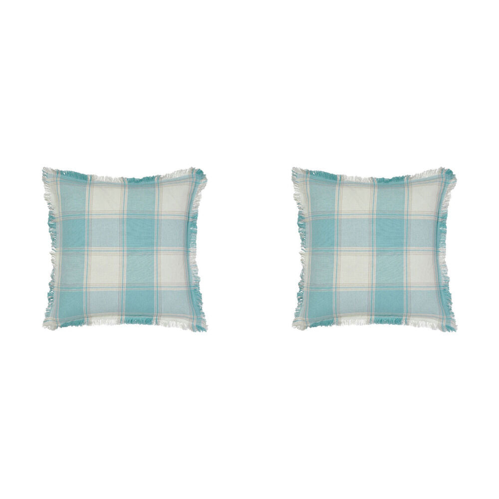 2PK Linen House Evelina Aqua Cotton Cushion 48x48cm - Blue