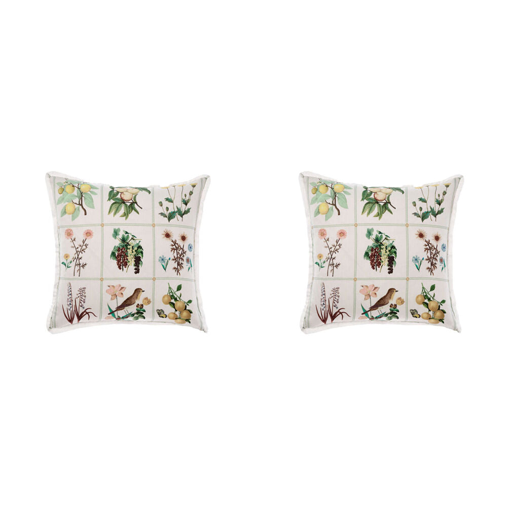 2PK Linen House Garden Bed Vanilla Cotton Cushion 48x48cm