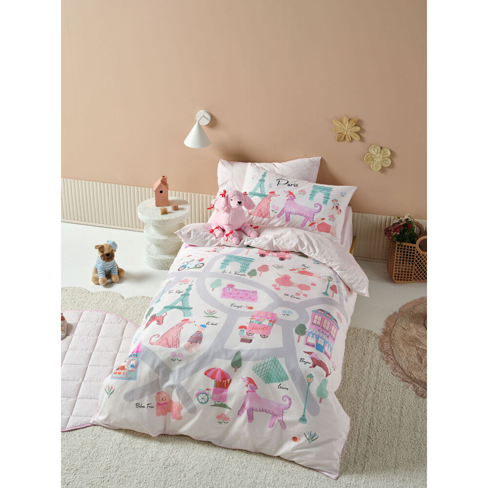 Linen House Kids Petite Paris Bed Quilt Covet Set Pink