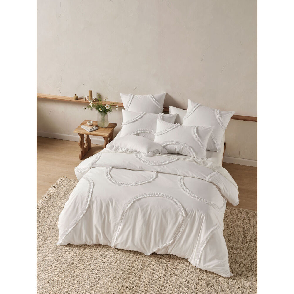 Linen House Cotton Gianna White Bedroom Quilt Cover Set