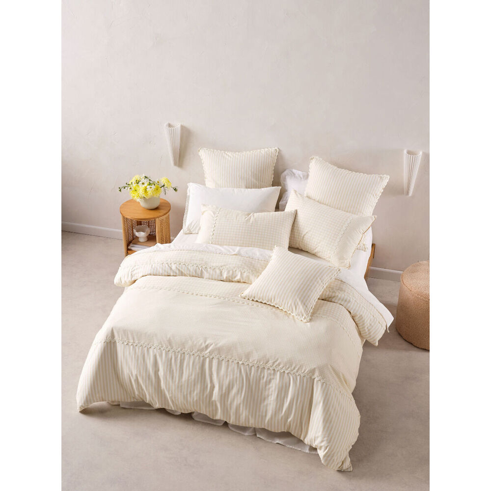 Linen House Chica Cotton Quilt Cover Set - Natural