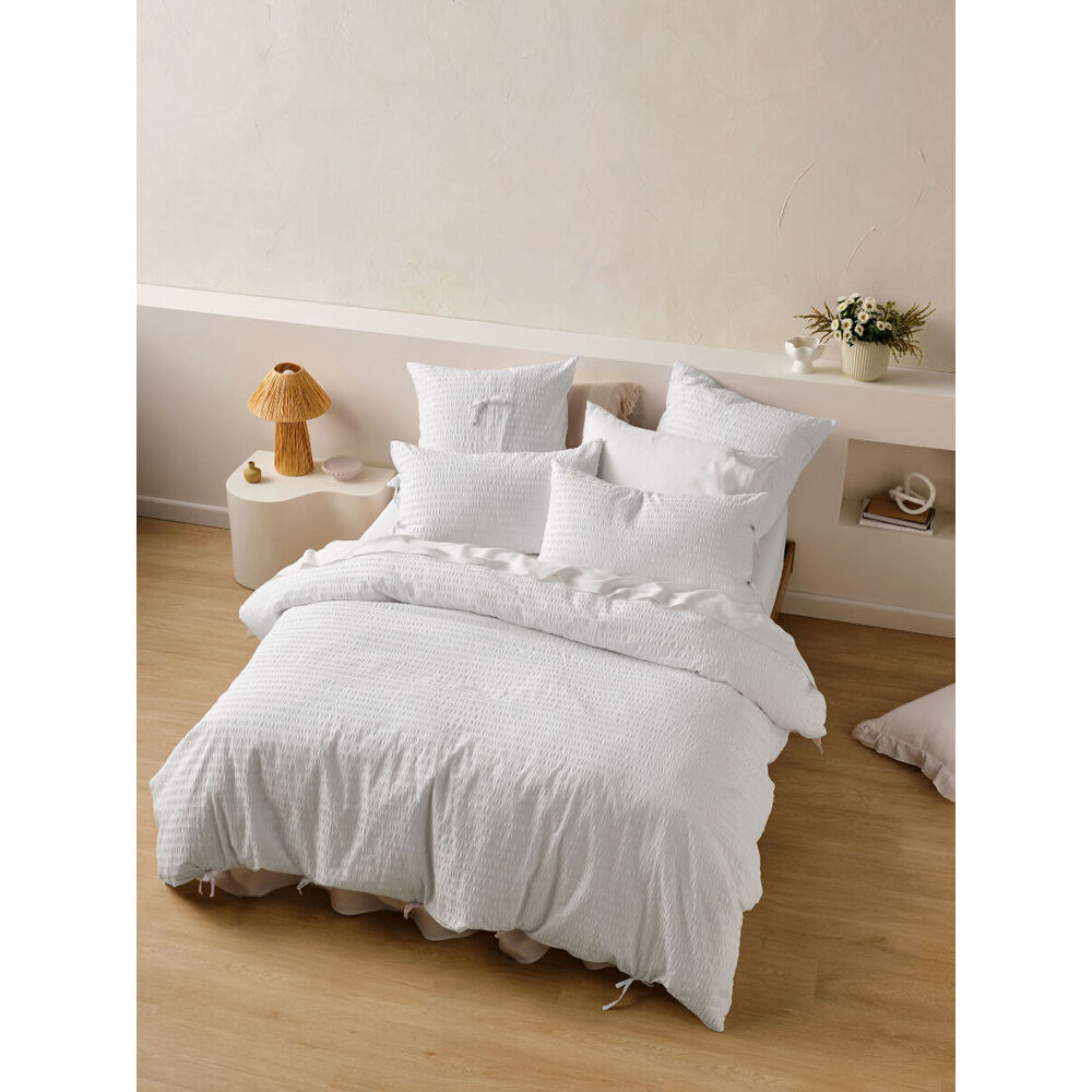 Linen House Ferrara Cotton Quilt Cover Set White