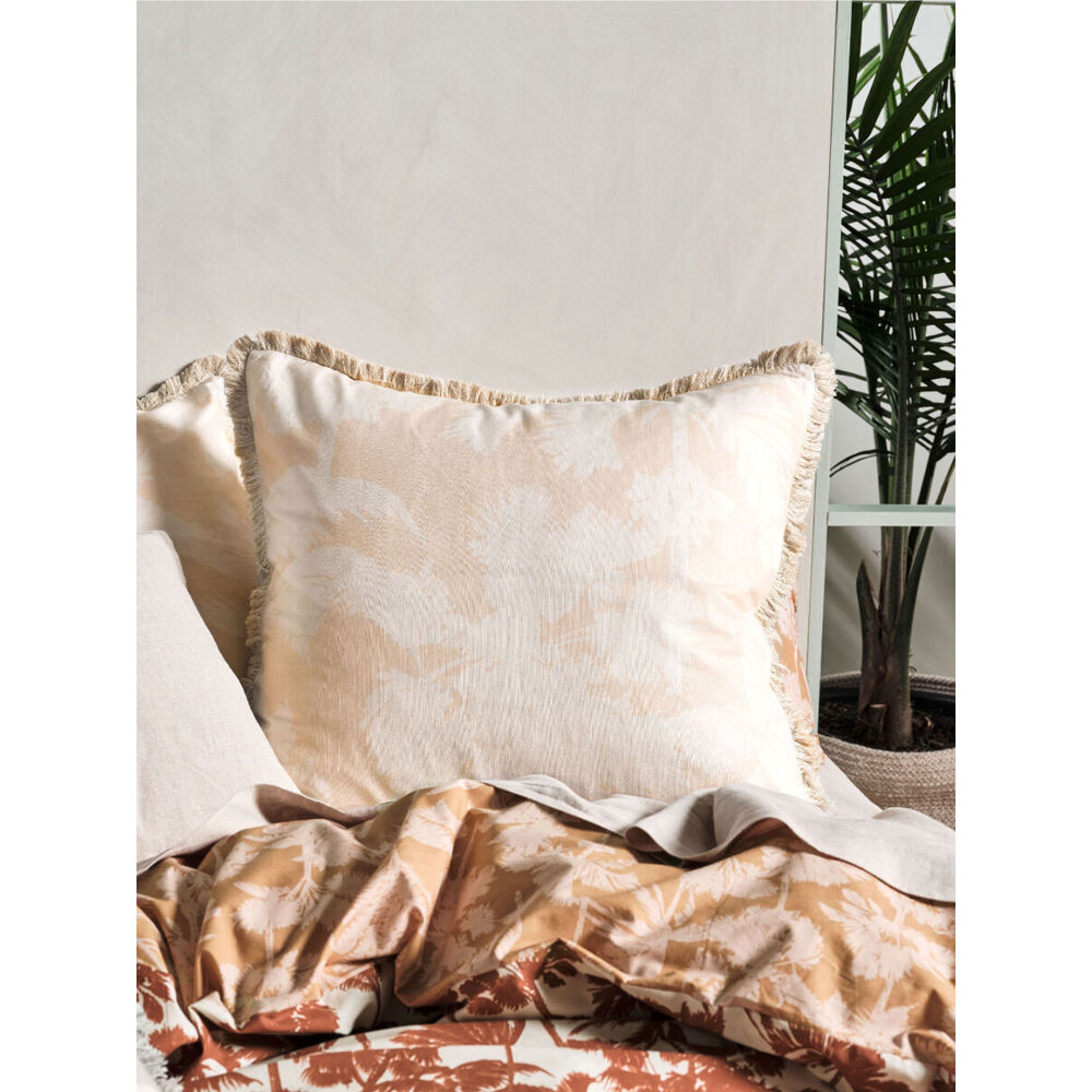 Linen House Tourelles Paprika European Pillowcase 65x65cm - Natural